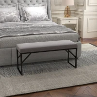 HOMCOM Bank met bekleding, schoenenbank, gangbank, incl. bekleding, donkergrijs+zwart(m-10)
