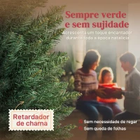 HOMCOM Árvore de Natal Slim 210 cm Árvore de Natal Artificial com 401 Ramos Suporte Metálico Decoração para Interior Verde(m-4)