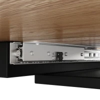 Table de salle à manger extensible avec pieds en V, MDF et métal, 118-157x70x75 cm, Couleur naturelle(m-7)