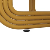 Tavolo in legno rotondo rotondo per 4 persone con spazio portaoggetti inferiore, 80x80x76 cm, Bianco e Oro(m-6)