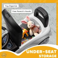 AIYAPLAY Macchina per Bambini Licenza Mercedes Benz con Clacson e Spazio Portaoggetti, 65x28x39 cm, Bianco(m-7)