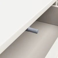 Buffet de salle à manger blanc avec 6 tiroirs spacieux, design tridimensionnel des portes d'armoire, 120x40x75 cm, Blanc(m-8)