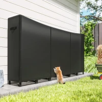 Outsunny Suport de Lemne din Metal cu Acoperire Impermeabilă Capacitate 0.8m³ 235x31x116(m-8)