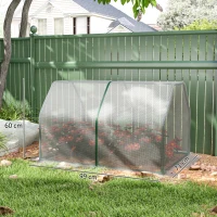 Outsunny Mini Sera pentru gradina balcon din plastic PE otel cu inchidere cu fermoar  alb transparent pentru fructe pentru legume pentru plante pentru flori(m-3)