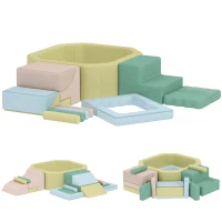 AIYAPLAY Circuito de motricidad bebé módulo motricidad bebé con piscina de bolas funda lavable 160 x 137,5 x 30 cm multicolor(m-1)