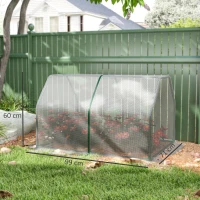 Outsunny Mini Sera pentru gradina balcon din plastic PE otel cu inchidere cu fermoar  alb transparent pentru fructe pentru legume pentru plante pentru flori(m-3)