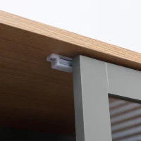 HOMCOM 180cm Tall Kitchen Pantry Cupboard, Freestanding Storage Cabinet with 5 Tier, Adjustable Shelves,  Drawer, Grey(m-9)