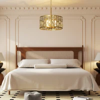 HOMCOM 72 Glass Crystallite Chandelier - Gold-Tone(m-8)