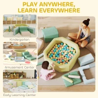 AIYAPLAY Baby-Motorikparcours Baby-Motorikmodul mit Bällchenbad waschbarer Bezug 160 x 137,5 x 30 cm mehrfarbig(m-5)