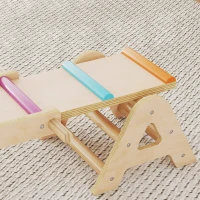 AIYAPLAY Balancín de madera y barra de equilibrio, 2 en 1, balancín infantil para 2-4 años, 133 x 38 x 24 cm, Multicolor(m-5)