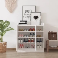 HOMCOM Schoenenkast Schoenencommode Schoenenrek, 4 Planken. 1 Kast, 83 cm x 30 cm x 90 cm, Wit(m-9)