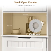 HOMCOM Mobilier de Bucătărie cu Sertar și 2 Dulapuri cu Rafturi Reglabile Alb(m-5)