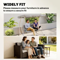 Outsunny 3-persoons bankkussen 150x98x8 cm met banden, tuinbankpolster voor schommelbank, Lichtgrijs(m-8)