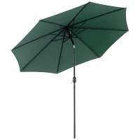 Outsunny 3(m) Tilting Parasol Garden Umbrellas, Outdoor Sun Shade with 8 Ribs, Tilt and Crank Handle for Balcony, Bench, Garden, Green(m-10)