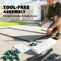 Outsunny Mini Sera pentru gradina balcon din plastic PE otel cu inchidere cu fermoar  alb transparent pentru fructe pentru legume pentru plante pentru flori(m-7)