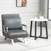 HOMCOM slaapbank met armleuningen slaapfauteuil logeerbed opklapbed chaise longue(m-12)