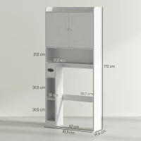 HOMCOM Meuble WC dessus de toilette avec placard à porte de grange, étagère réglable, compartiments et porte-papier, blanc(m-3)