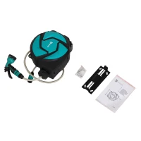 DURHAND 10m Garden Auto Hose Reel Wall Mounted Retractable 7 Patterns Spray Nozzle(m-8)