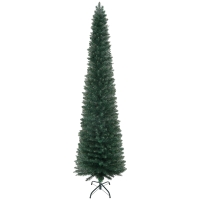 HOMCOM Árbol de Navidad Artificial Estrecho 210 cm con 510 Ramas, Base Plegable y Soporte Metálico Fácil Montaje Verde