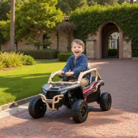 AIYAPLAY Coche Eléctrico Infantil 3-8 Años 12V con Licencia KAWASAKI, Doble Motor, Mando a Distancia y Música, Amarillo(m-2)