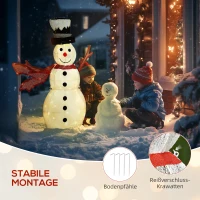 Outsunny 78er LED Weihnachtsdeko, Weihnachten Schneemann in warmweiß, Stahlrahmen, für Indoor, Outdoor, Mehrfarbig(m-7)