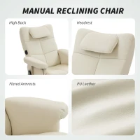 HOMCOM Massagesessel mit Fußhocker, Rückenlehne bis 135° verstellbar, Stauraum, Fernbedienung(m-4)