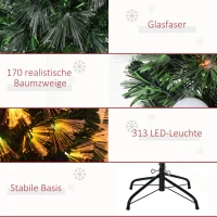 HOMCOM Weihnachtsbaum Tannenbaum mit LED-Leuchten 2 Lichtfarben 170 Spitzen Ø60 x 150H cm(m-8)