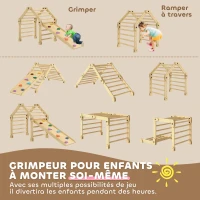 AIYAPLAY 3 en 1 Echelle d'escalade avec toboggan rampe, jouet d'escalade pliable pour enfants 18-48 mois charge 50 Kg(m-5)