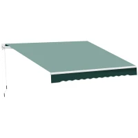 Outsunny Tenda da Sole a Bracci 2.5x2m Avvolgibile Manuale in Alluminio e Poliestere Verde(m-1)
