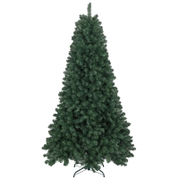HOMCOM Árbol de Navidad Artificial 213 cm con 1064 Ramas de Alambre de Memoria y Base Plegable Árbol de Navideño Verde