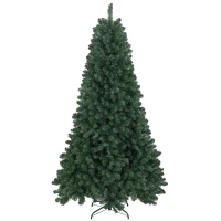 HOMCOM Árbol de Navidad Artificial 213 cm con 1064 Ramas de Alambre de Memoria y Base Plegable Árbol de Navideño Verde(m-1)
