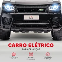 HOMCOM Carro Elétrico SUV Infantil 12V com 2 Motores Controlo Remoto Faróis Buzina Bluetooth Música USB e Abertura de Porta 3-5km/h 110x68x52cm Preto(m-4)