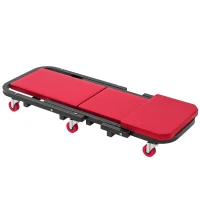 HOMCOM Montage-Kriechbrett 2-in-1 Mechanikerwagen klappbar en Z Tragkraft 150kg 101,5 x 40 x 13,5 cm rot(m-7)