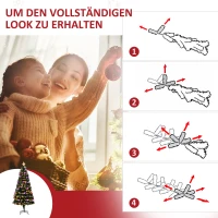 HOMCOM Weihnachtsbaum Tannenbaum mit LED-Leuchten 2 Lichtfarben 170 Spitzen Ø60 x 150H cm(m-5)