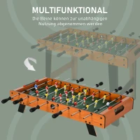 HOMCOM Tischkicker Kickertisch mit Edelstahlstangen, Für Jugendliche und Erwachsene, 84,5x40x61,2 cm, Schwarz(m-7)