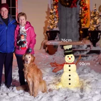 Outsunny 78er LED Weihnachtsdeko, Weihnachten Schneemann in warmweiß, Stahlrahmen, für Indoor, Outdoor, Mehrfarbig(m-3)