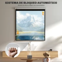 HOMCOM Pantalla de Proyección Portátil 85 Pulgadas Formato 1:1 para Interior y Exterior Cine en Casa Patio 146x146 cm Blanco(m-4)