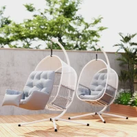 Outsunny Hanging Egg Chair, with Cushion - Light Grey(m-8)