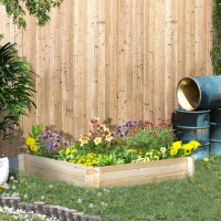 Outsunny Jardinière en bois carré potager de jardin sans fond facile à assembler 100 x 100 x 16 cm en bois massif bois naturel(m-9)