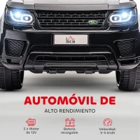 HOMCOM Coche Eléctrico SUV para 3-6 Años Coche de Batería 12V con 2 Motores Mando a Distancia 110x68x52 cm Negro(m-4)
