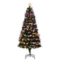HOMCOM Weihnachtsbaum Tannenbaum mit LED-Leuchten 2 Lichtfarben 170 Spitzen Ø60 x 150H cm(m-1)