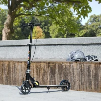 AIYAPLAY Trottinette enfants 3 à 8 ans, trottinette pliable à 2 roues LED roues lumineuses, 4 réglages en hauteur, noir(m-10)