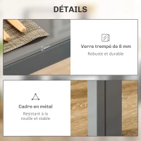 HOMCOM Ensemble table à manger avec 4 chaises, table de cuisine avec chaises en cuir synthétique, 120 x 70 x 75 cm, gris(m-6)