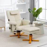 HOMCOM Massagesessel mit Fußhocker, Rückenlehne bis 135° verstellbar, Stauraum, Fernbedienung(m-2)