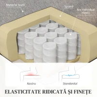 HOMCOM Scaun Inclinabil Modern, Canapea Single din Tesatura de Panza, Scaune de Teatru pentru Acasa cu Brate si Spatar Bine Umplute, Gri(m-5)