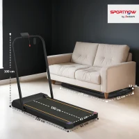 SPORTNOW 2.5HP Walking Pad, 1-6km/h Folding Treadmill with Remote Control and LED Display for Home Gym Office, Orange(m-3)