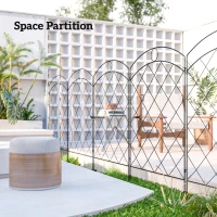 Outsunny Steel Decorative Outdoor Picket Fence Panels Set of 4, Black(m-6)