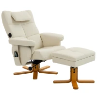 HOMCOM Massagesessel mit Fußhocker, Rückenlehne bis 135° verstellbar, Stauraum, Fernbedienung(m-7)