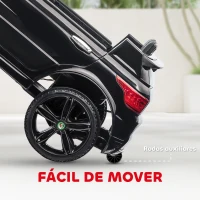 HOMCOM Carro Elétrico SUV Infantil 12V com 2 Motores Controlo Remoto Faróis Buzina Bluetooth Música USB e Abertura de Porta 3-5km/h 110x68x52cm Preto(m-6)