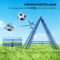 HOMCOM Doppelseitige Rebounder für Fußball, verstellbar Prellwand mit 5 Winkelpositionen Rückprallwand Netz, 100 x 68-95cm Kickback Tor für Jugendliche, Rückprallwand für Handball Training, Blau(m-4)